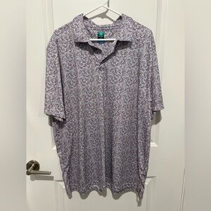 Pro Tour Patterned Polo - Blue/Brown‎ Design - Size 2XL